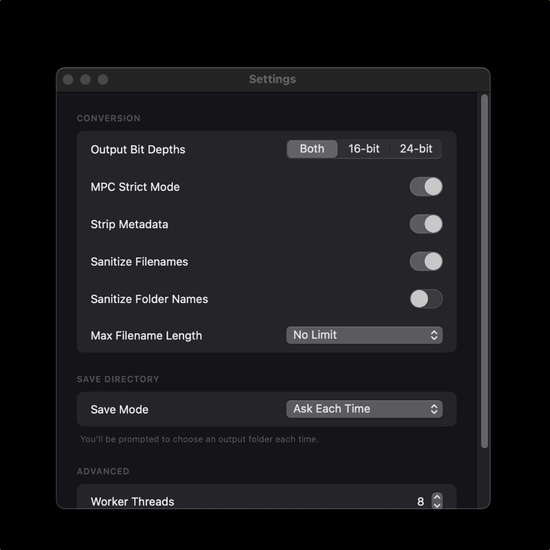 MPC Converter - Batch Audio Converter for MacOS